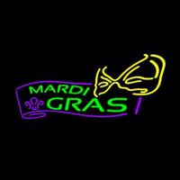 Mardi Grass Logo Enseigne Néon
