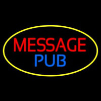 Message Pub Oval With Yellow Border Enseigne Néon