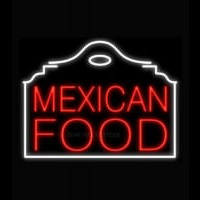 Mexican Food Red Building Enseigne Néon