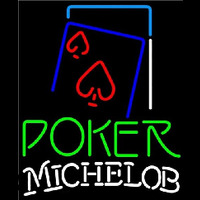 Michelob Green Poker Red Heart Beer Sign Enseigne Néon