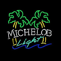 Michelob Light Dual Palm Trees Enseigne Néon