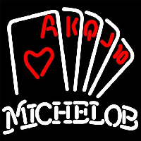 Michelob Poker Series Beer Sign Enseigne Néon