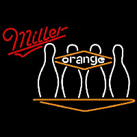 Miller Bowling Orange Beer Sign Enseigne Néon