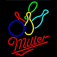 Miller Colored BowlingS Beer Sign Enseigne Néon