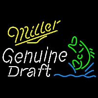 Miller Genuine Draft Blinking Fish Beer Sign Enseigne Néon