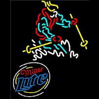 Miller Lite Logo with Skier Enseigne Néon