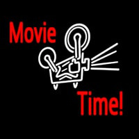 Movie Time With Logo Enseigne Néon