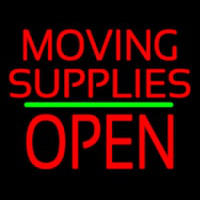 Moving Supplies Open Block Green Line Enseigne Néon