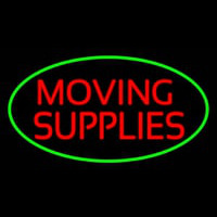 Moving Supplies Oval Green Enseigne Néon