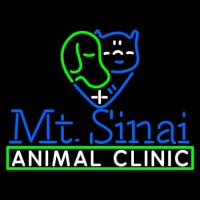 Mt Sinai Animal Clinic Logo Enseigne Néon