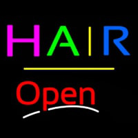 Multi Colored Hair Open Yellow Line Enseigne Néon