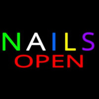 Multi Colored Nails Open Enseigne Néon