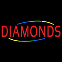 Multicolored Deco Style Diamonds Enseigne Néon