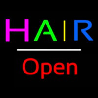 Multicolored Hair Open White Line Enseigne Néon