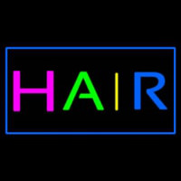 Multicolored Hair Rectangle Blue Enseigne Néon