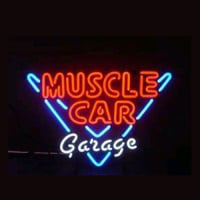 Muscle Car Garage Magasin Entrée Enseigne Néon