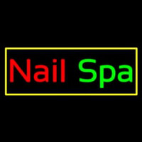 Nail Spa With Yellow Border Enseigne Néon