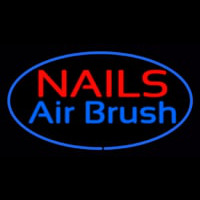 Nails Airbrush Oval Blue Enseigne Néon