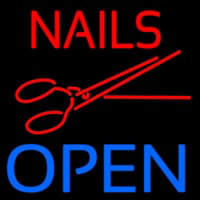 Nails Open With Scissors Enseigne Néon