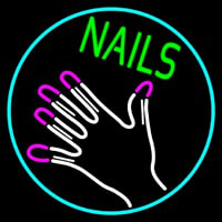 Nails With Hand Logo Enseigne Néon
