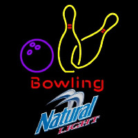 Natural Light Bowling Yellow Beer Sign Enseigne Néon