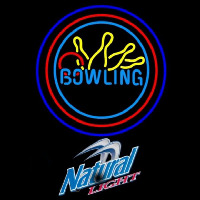 Natural Light Bowling Yellow Blue Beer Sign Enseigne Néon