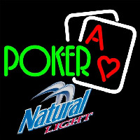 Natural Light Green Poker Beer Sign Enseigne Néon