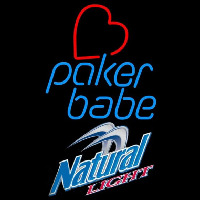 Natural Light Poker Girl Heart Babe Beer Sign Enseigne Néon