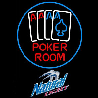 Natural Light Poker Room Beer Sign Enseigne Néon