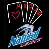 Natural Light Poker Series Beer Sign Enseigne Néon