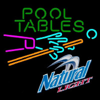 Natural Light Pool Tables Billiards Beer Sign Enseigne Néon