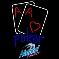 Natural Light Purple Lettering Red Heart White Cards Poker Beer Sign Enseigne Néon