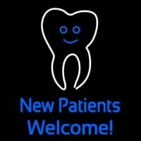 New Patients With Tooth Logo Enseigne Néon