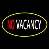 No Vacancy Oval Yellow Enseigne Néon