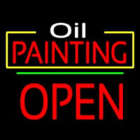 Oil Painting Open Green Line Enseigne Néon