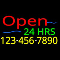 Open 24 Hrs Enseigne Néon