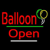 Open Balloon Green Line Enseigne Néon
