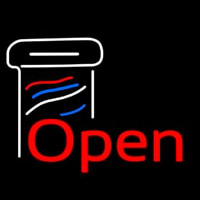 Open Barber Pole Enseigne Néon