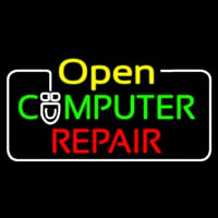 Open Computer Repair Enseigne Néon