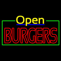 Open Double Stroke Burgers Enseigne Néon
