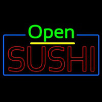 Open Double Stroke Green Sushi Enseigne Néon