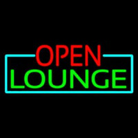 Open Lounge With Turquoise Border Enseigne Néon