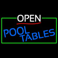Open Pool Tables With Green Border Enseigne Néon