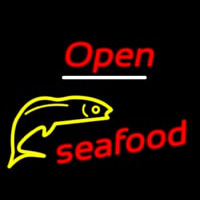 Open Seafood Logo Enseigne Néon