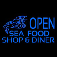 Open Seafood Shop And Diner Enseigne Néon