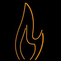 Orange Flame Logo Enseigne Néon
