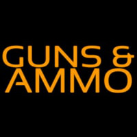Orange Guns And Ammo Enseigne Néon