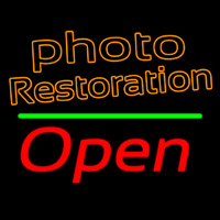 Orange Photo Restoration With Open 2 Enseigne Néon