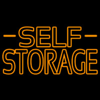 Orange Self Storage Block With Border Enseigne Néon