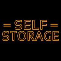 Orange Self Storage Block With Line Enseigne Néon